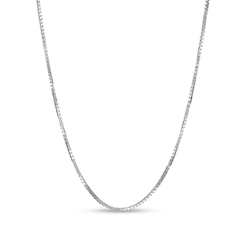 Main Image 1 of 0.55mm Box Chain Necklace in 14K White Gold - 18&quot;