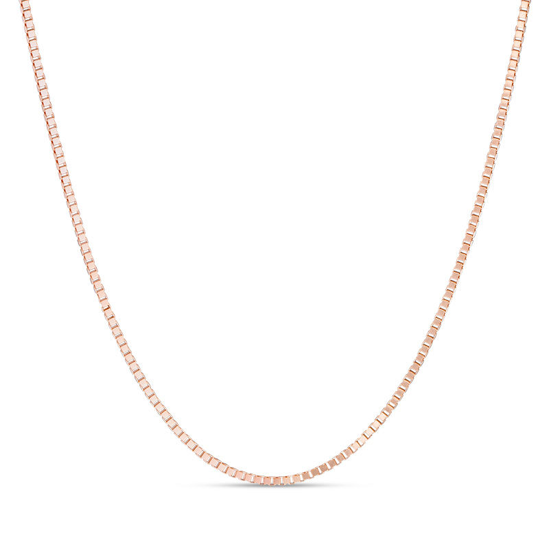 050 Gauge Box Chain Necklace in 14K Rose Gold - 20"