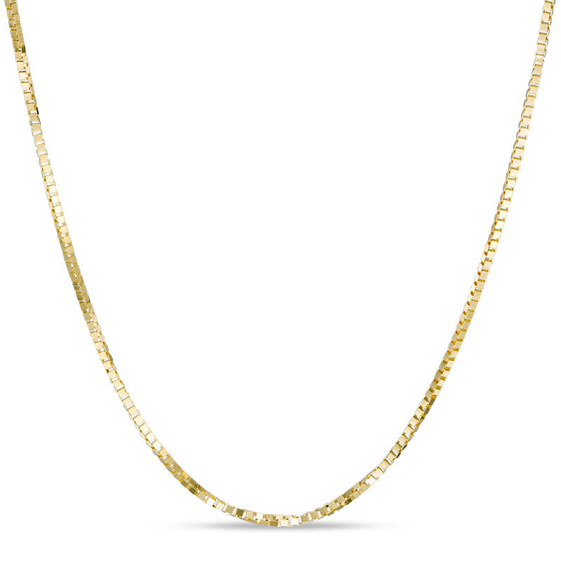 050 Gauge Box Chain Necklace in 14K Gold - 22"