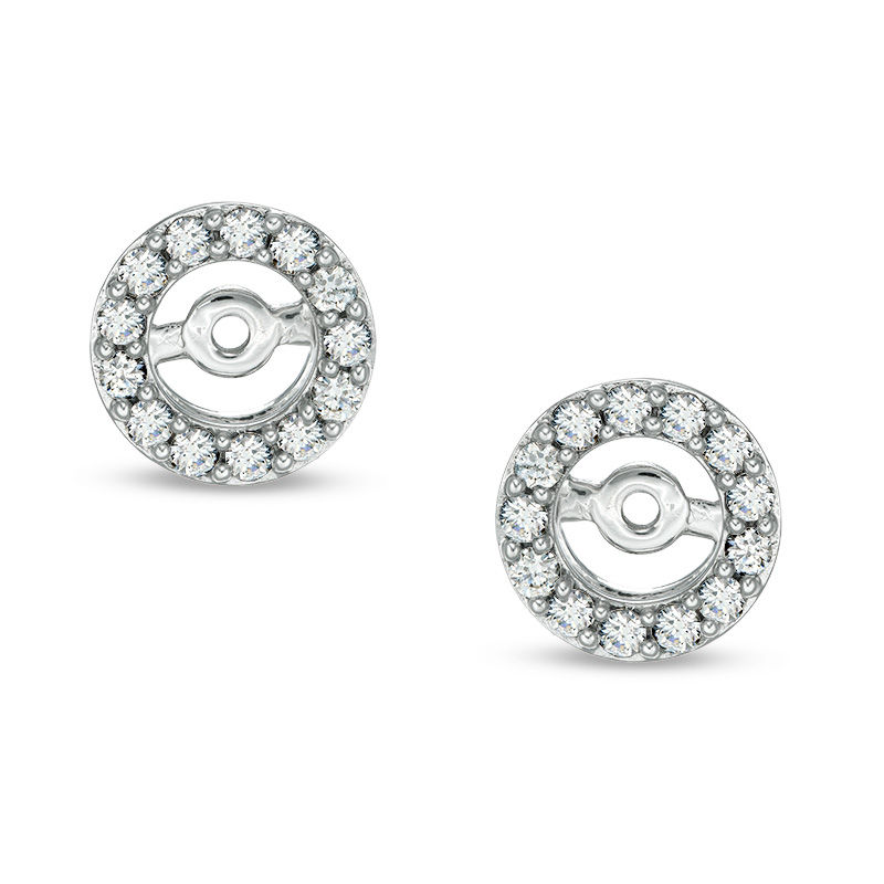 Main Image 1 of 3/8 CT. T.W. Diamond Frame Earring Jackets in 14K White Gold