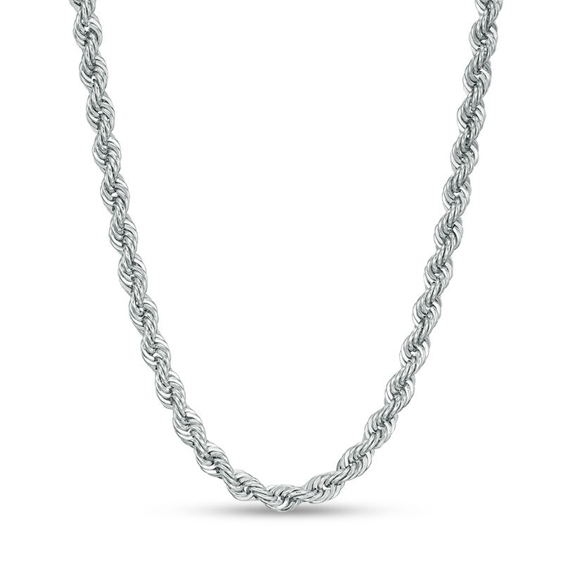 020 Gauge Rope Chain Necklace in 14K White Gold - 22