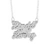 Thumbnail Image 0 of Couple's 1/5 CT. T.W. Diamond Double Heart Name Necklace in Sterling Silver (2 Names)