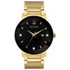 Thumbnail Image 1 of Men's Bulova Modern Diamond Accent Gold-Tone Watch with Black Dial (Model: 97D116)