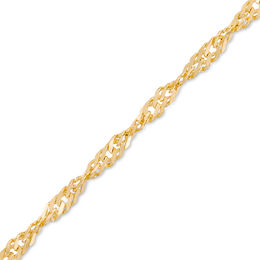Diamond-Cut Singapore Chain Anklet in 10K Gold - 10&quot;