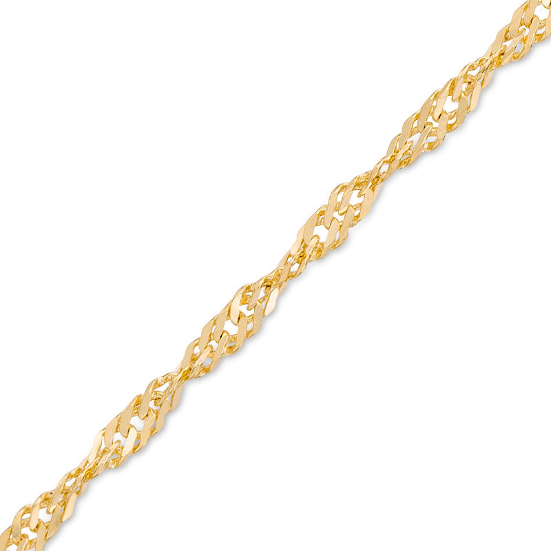 Diamond-Cut Singapore Chain Anklet in 10K Gold - 10