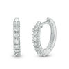 Thumbnail Image 1 of 1/4 CT. T.W. Diamond Huggie Hoop Earrings in 14K White Gold