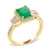 Thumbnail Image 1 of EFFY™ Collection Emerald-Cut Emerald and 1/3 CT. T.W. Diamond Ring in 14K Gold