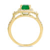 Thumbnail Image 2 of EFFY™ Collection Emerald-Cut Emerald and 1/3 CT. T.W. Diamond Ring in 14K Gold