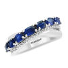 Thumbnail Image 1 of EFFY™ Collection Oval Blue Sapphire and 1/8 CT. T.W. Diamond Seven Stone Ring in 14K White Gold