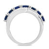 Thumbnail Image 3 of EFFY™ Collection Oval Blue Sapphire and 1/8 CT. T.W. Diamond Seven Stone Ring in 14K White Gold