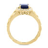 Thumbnail Image 3 of EFFY™ Collection Emerald-Cut Blue Sapphire and 1/5 CT. T.W. Diamond Frame Braid Ring in 14K Gold