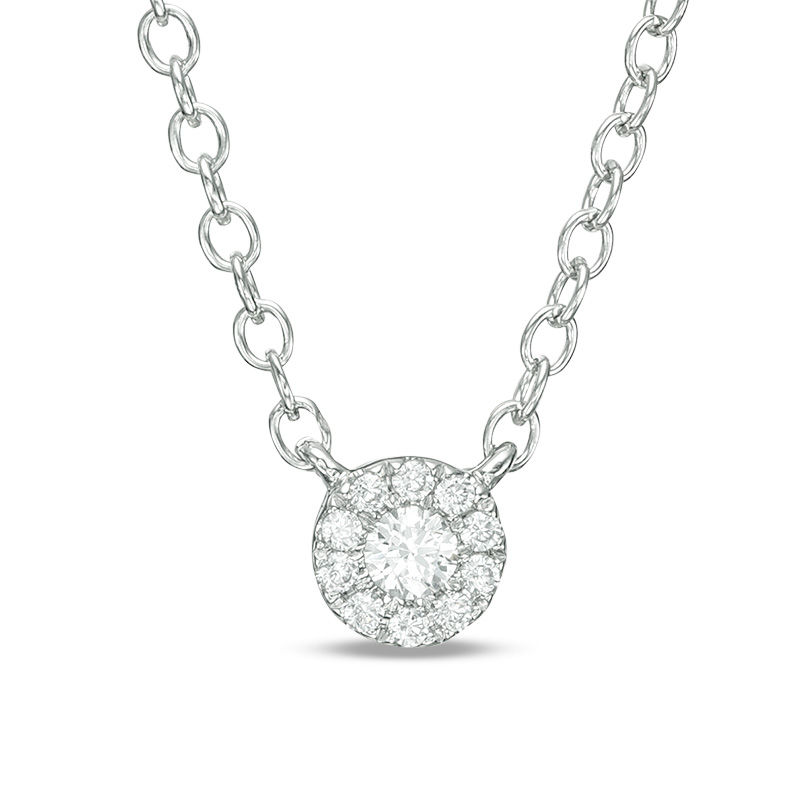 1/20 CT. T.W. Diamond Frame Necklace in 10K White Gold | Zales Outlet