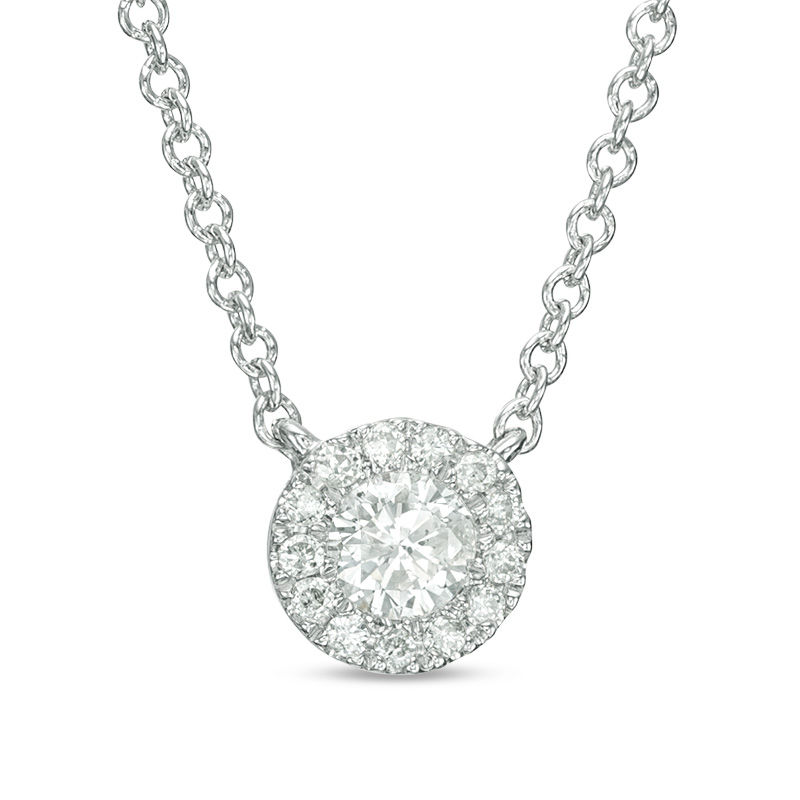 1/6 CT. T.W. Diamond Frame Necklace in 10K White Gold | Zales Outlet