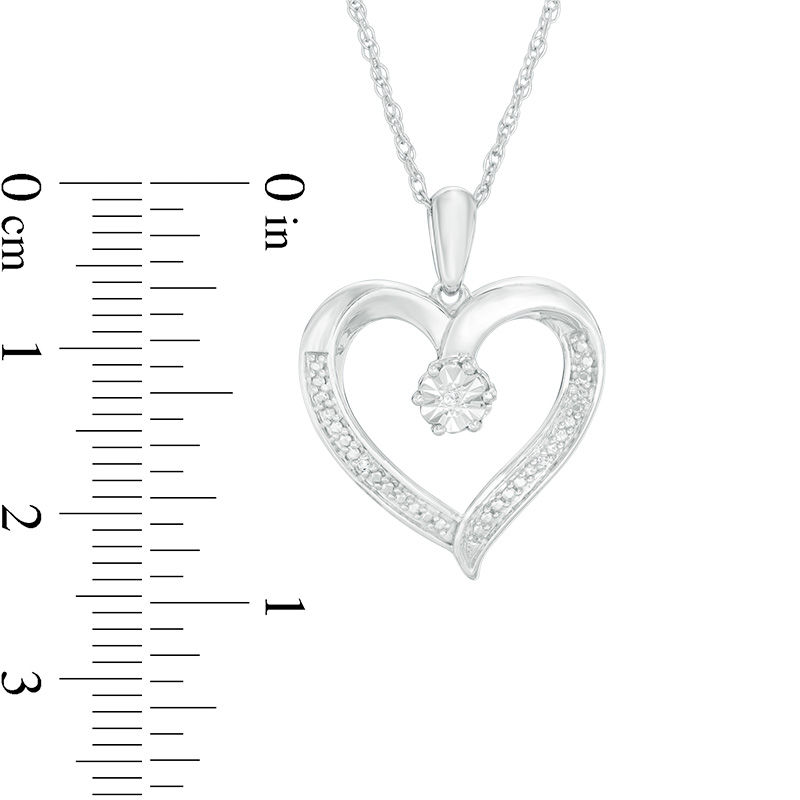 Diamond Accent Beaded Heart Pendant in Sterling Silver | Zales Outlet