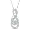 Thumbnail Image 1 of Diamond Accent Intertwining Infinity Pendant in Sterling Silver