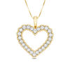 Thumbnail Image 0 of 1/2 CT. T.W. Diamond Scallop Edge Heart Pendant in 10K Gold