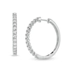 Thumbnail Image 1 of 1 CT. T.W. Diamond Hoop Earrings in 10K White Gold