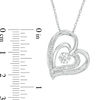 Thumbnail Image 2 of Diamond Accent Tilted Double Heart Pendant in Sterling Silver