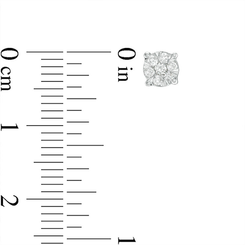 Main Image 2 of 1/8 CT. T.W. Composite Diamond Stud Earrings in 10K White Gold