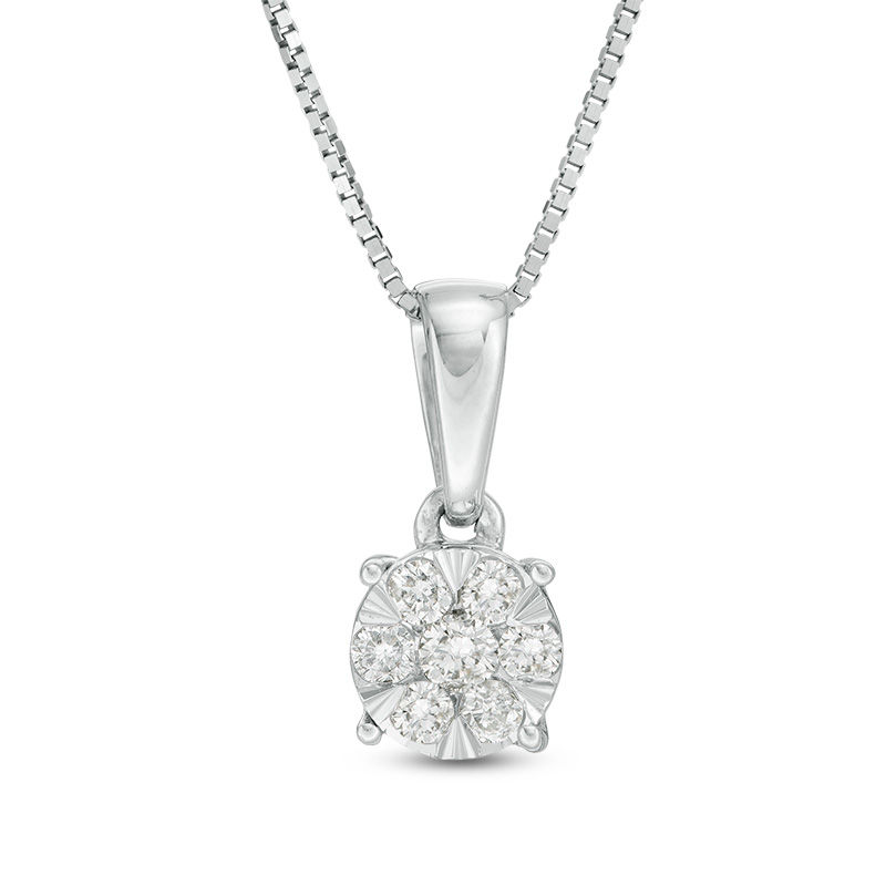 Zales 1/4 Ct. T.W. Diamond Frame Pendant in 10K White Gold