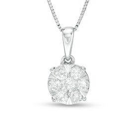 1/2 CT. T.W. Diamond Frame Pendant in 10K White Gold