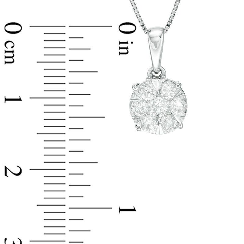 Main Image 2 of 1/2 CT. T.W. Diamond Frame Pendant in 10K White Gold