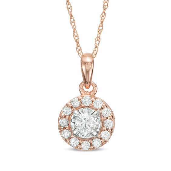 1/4 CT. T.W. Diamond Frame Pendant in 10K Rose Gold | Zales Outlet
