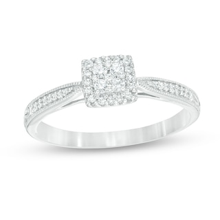 1/10 CT. T.W. Diamond Promise Ring in 10K White Gold