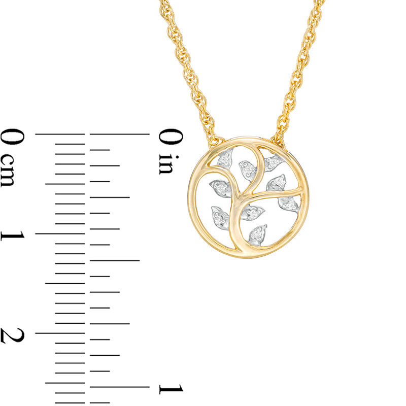 Main Image 2 of Diamond Accent Tree of Life Necklace in 10K Gold - 17.75&quot;