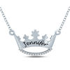 Thumbnail Image 1 of Diamond Accent Crown Necklace in Sterling Silver (1 Name)