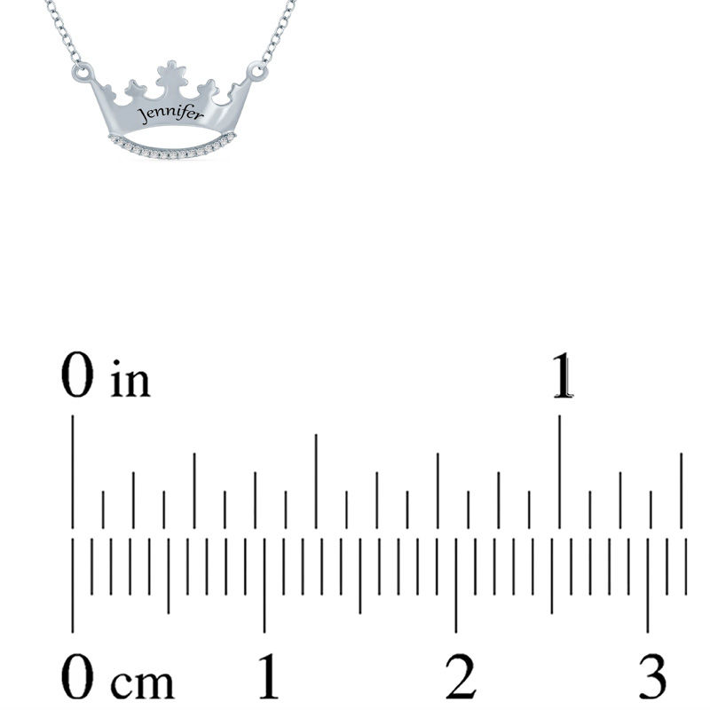 Main Image 2 of Diamond Accent Crown Necklace in Sterling Silver (1 Name)