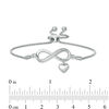 Thumbnail Image 2 of Diamond Accent Infinity and Heart Charm Bolo Bracelet in Sterling Silver - 9.5"