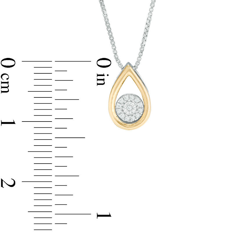 Convertibilities 1/5 CT. T.W. Diamond Teardrop Pendant in Sterling Silver and 10K Gold