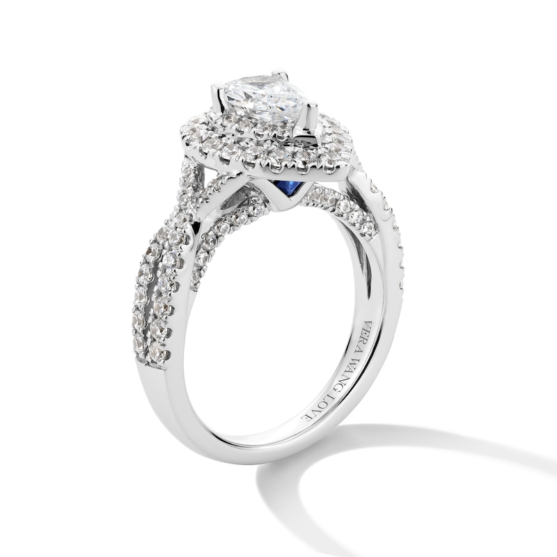 Main Image 3 of Vera Wang Love Collection 1-5/8 CT. T.W. Pear-Shaped Diamond Double Frame Twist Engagement Ring in 14K White Gold