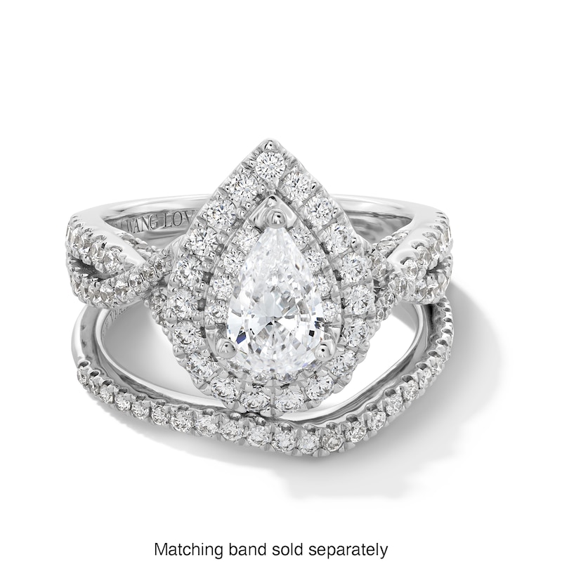 Main Image 4 of Vera Wang Love Collection 1-5/8 CT. T.W. Pear-Shaped Diamond Double Frame Twist Engagement Ring in 14K White Gold