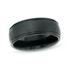 Thumbnail Image 1 of Men's 8.0mm Satin Center Wedding Band in Black IP Cobalt