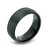 Thumbnail Image 2 of Men's 8.0mm Satin Center Wedding Band in Black IP Cobalt