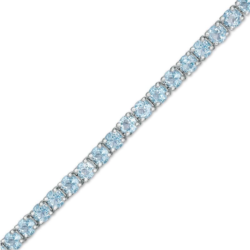 Blue Topaz Bracelet set in 925 Silver with Aquamarine Crystal Beaded D –  Crystal Box Brisbane