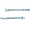 Thumbnail Image 2 of 4.0mm Blue Topaz Tennis Bracelet in Sterling Silver