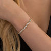 Thumbnail Image 2 of 1/10 CT. T.W. Diamond &quot;S&quot; Tennis Bracelet in Sterling Silver with 14K Gold Plate - 7.25&quot;