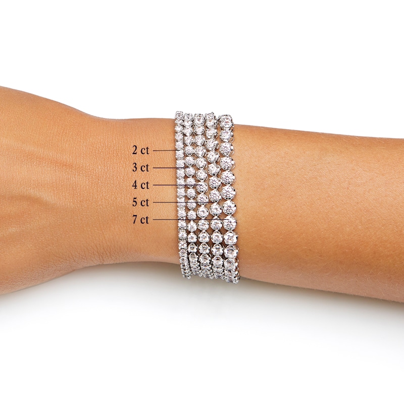 Main Image 5 of 1/10 CT. T.W. Diamond &quot;S&quot; Tennis Bracelet in Sterling Silver with 14K Rose Gold Plate - 7.25&quot;