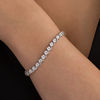 Thumbnail Image 2 of 1/4 CT. T.W. Diamond &quot;S&quot; Tennis Bracelet in Sterling Silver - 7.25&quot;