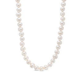 7.5-8.0mm Freshwater Cultured Pearl Strand Necklace with Sterling Silver Filigree Clasp-24&quot;