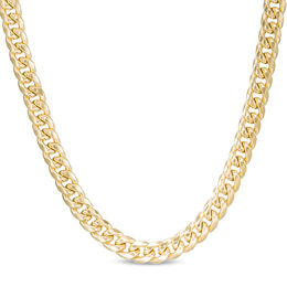 Men's 7.5mm Cuban Link Chain Necklace in Hollow 10K Gold - 24&quot;