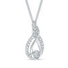Thumbnail Image 2 of Interwoven™ 1/10 CT. T.W. Diamond Pendant in Sterling Silver - 19"