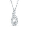 Thumbnail Image 4 of Interwoven™ 1/10 CT. T.W. Diamond Pendant in Sterling Silver - 19"