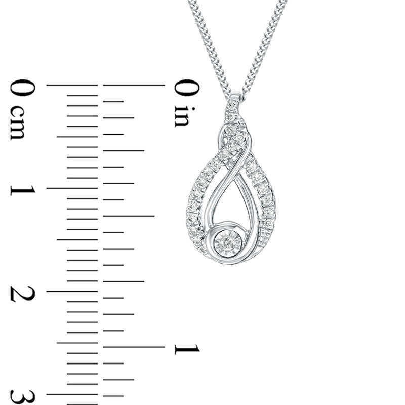 Interwoven™ 1/10 CT. T.W. Diamond Pendant in Sterling Silver - 19"