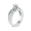 Thumbnail Image 2 of 1/3 CT. T.W. Diamond Three Stone Twist Bridal Set in Sterling Silver