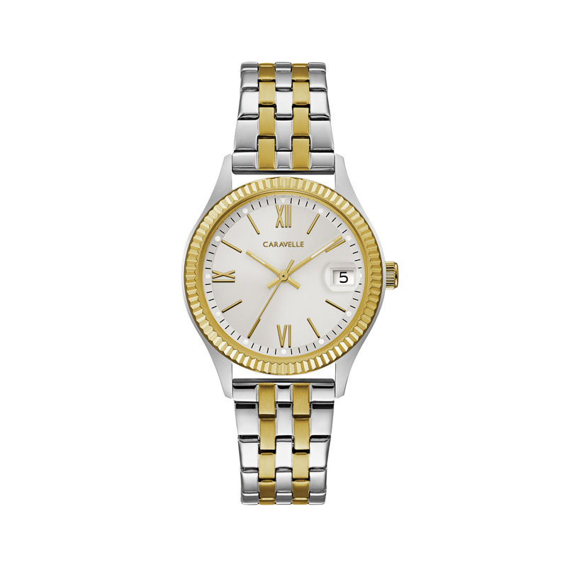 Main Image 1 of Ladies' Caravelle by Bulova Two-Tone Watch with Silver-Tone Dial (Model: 45M112)