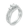 Thumbnail Image 2 of 3/4 CT. T.W. Princess-Cut Diamond Three Stone Bridal Set in 10K White Gold